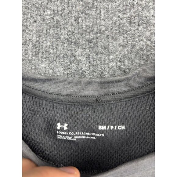 Under Armour Rival Terry Crop Sweatshirt Womens S Loose Fit Crewneck Pullover - Picture 2 of 7